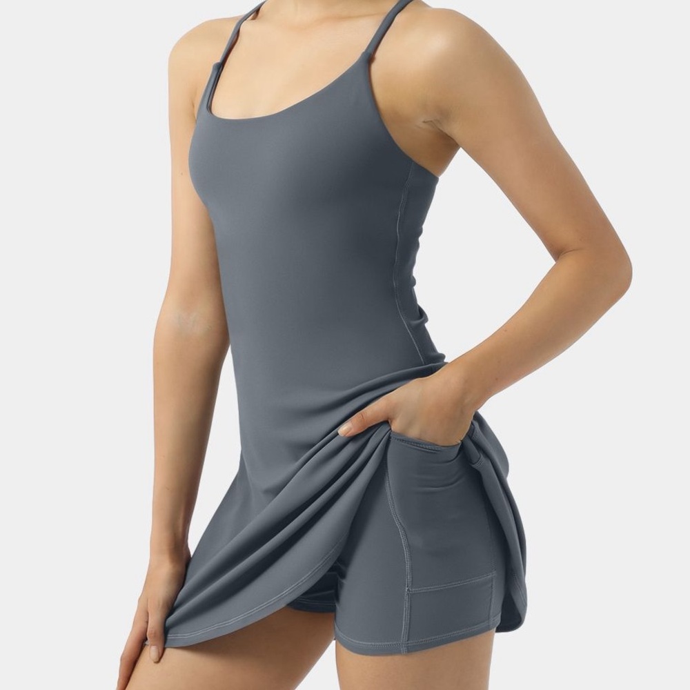 NWOT never worn; Halara’s Backless Active Dress
